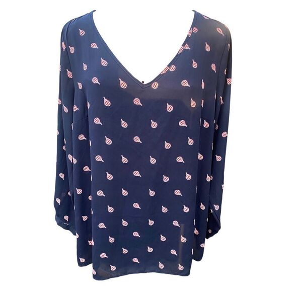 Torrid Georgette Top Hot Air Balloons Torrid Sz 2 Navy Blue Plus Size - Picture 7 of 10